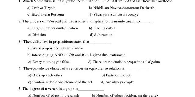 Cover: 25UCS2A1 – Vedic and Discrete Mathematics