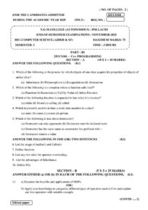 Cover of 25UCS101 – C++ Programming