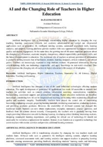 Cover of AI ana the Changing role of Teachers in Higher Education
