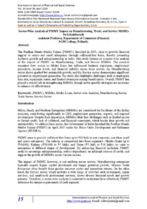 Cover of Sector-Wise Analysis of PMMY Impact on Manufacturing, Trade, and Service MSMEs