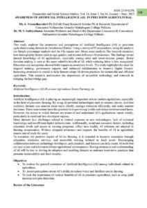 Cover of Awareness of Artificial Intelligence (AI) in Precision Agricultural