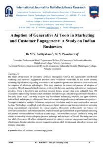 Cover of Adoption of Generative AI Tools in Marketing and Customer Engagement: A Study on Indian Businesses