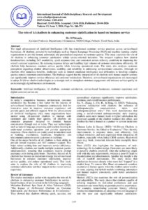 Cover of The role of AI chatbots in enhancing customer statisfication in based on business service