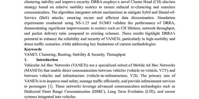 Cover: A Stability and Security Enhanced Routing and Clustering Algorithm for Vanet