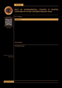 Cover of Role of Environmental Concern in Shaping Consumer Attitude Towards Organic Food