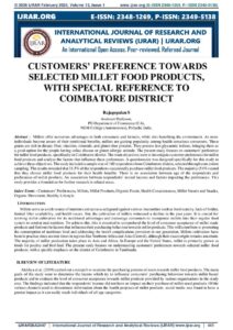 Cover of Customers’ Preference Towards Selected Millet Food Products, With Special Reference to Coimbatore District