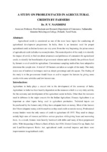 Cover of A Study on Problem faced in Agricultural Credits by Farmers