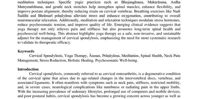 Cover: Yoga Therapy for Cervical Spondylosis