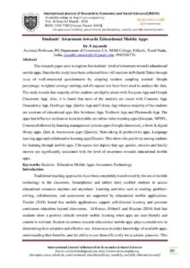 Cover of Students’ Awareness towards Educational Mobile Apps