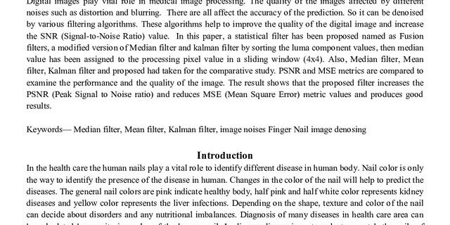 Cover: Denoising medical image using Efficient Fussion filter