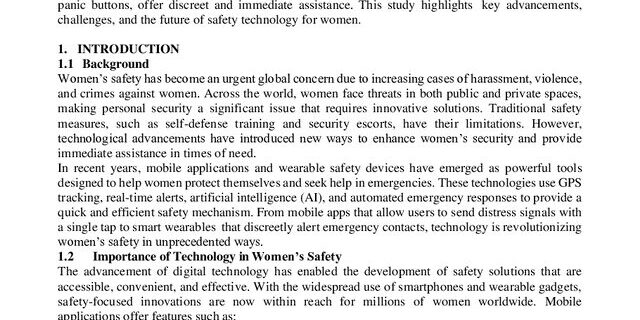 Cover: Technological Innovations for Enhancing Women’s Safety: Mobile Apps and Wearable Devices