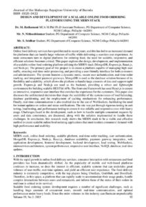 Cover of Design and Development of a Scalable Online Food Ordering Platform Using the MERN Stack