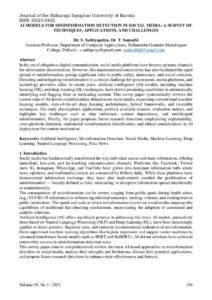 Cover of I Models for Misinformation Detection in Social Media: A Survey of Techniques, Applications, and Challenges