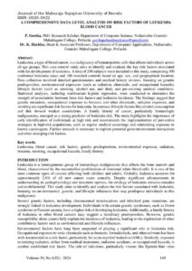 Cover of A Comprehensive Data Level Analysis on Risk Factors of Leukemia Blood Cancer