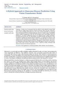 Cover of A Hybrid Approach to Glaucoma Disease Prediction Using Vision Transformer Model