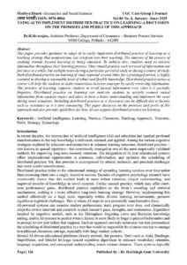 Cover of Using AI to Implement Distributed Practice on Learning: A Discussion on the Promises and Perils of This Approach