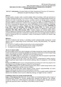 Cover of The Role of Education and Training in Promoting Women’s Entrepreneurship