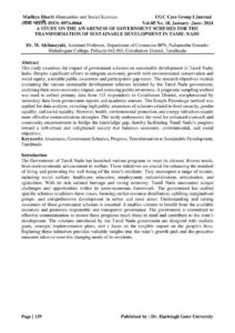 Cover of A Study on the Awareness of Government Schemes for the Transformation of Sustainable Development in Tamil Nadu