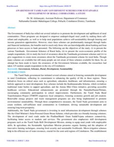 Cover of Awareness of Tamilnadu Government Schemes for Sustainable Development of Rural Coimbatore: A Study