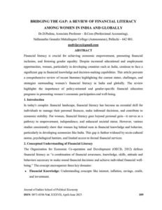 Cover of Bridging the Gap: A Review of Financial Literacy among Women in India and Globally