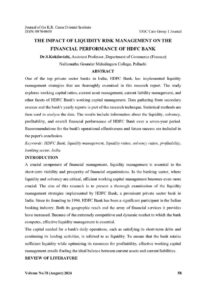 Cover of The Impact of Liquidity Risk Management on the Financial Performance of HDFC Bank