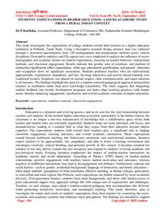 Cover of Students’ Expectations in Higher Education a Socio-Academic Study From a Rural Indian Context