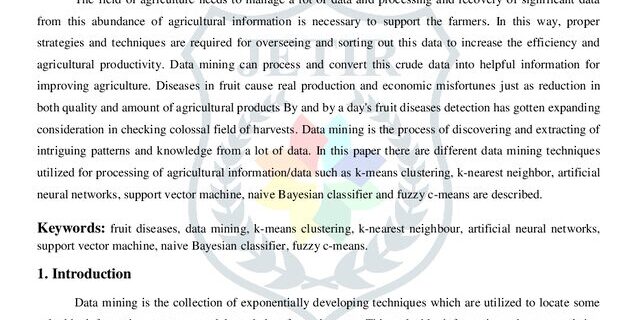 Cover: Survey on Fruit Disease Identification in Agriculture Using Data Mining