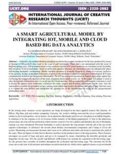 Cover of A Smart Agricultural Model by Integrating IoT, Mobile and Cloud Based Big Data Analytics