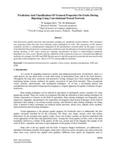 Cover of Prediction and Classification of Textural Properties on Fruits During Ripening Using Convolutional Neural Network