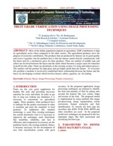 Cover of Fruit Grade Verification Using Image Processing Techniques