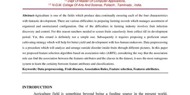 Cover: Fruit Disease Identification Using Feature Extraction and Data Mining