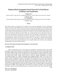 Cover of Enhanced Back Propagation Neural Network for Fruit Disease Prediction and Classification