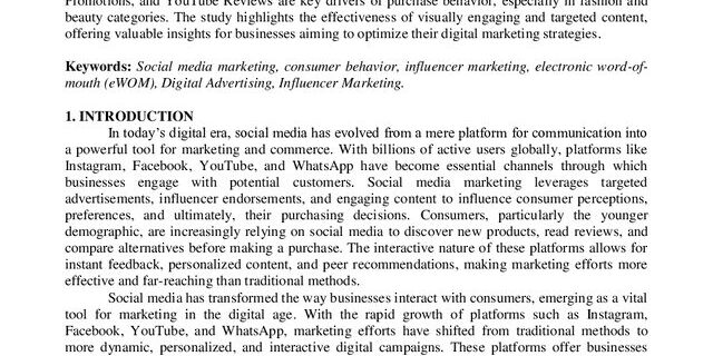 Cover: The Influence of Social Media Marketing on Consumer Purchasing Behavior