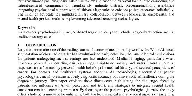 Cover: Psychological Dimensions and Patient Challenges in Early Lung Cancer Detection Using AI-Based Segmentation on Chest Radiographs