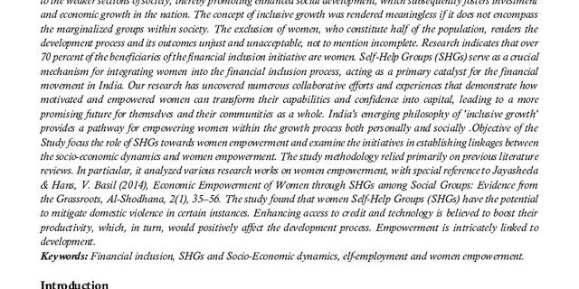 Cover: Women Empowerment Through Financial Inclusion in India: A Study With Self-Help Groups