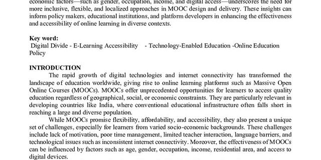 Cover: From Access to Impact: Exploring the Difficulties Faced by MOOC Learners