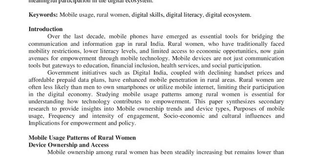 Cover: Mobile Usage Patterns of Rural Women in India