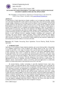Cover of IoT-Based Weather Monitoring and Forecasting System for Smart Coconut Farming Using Blynk Application