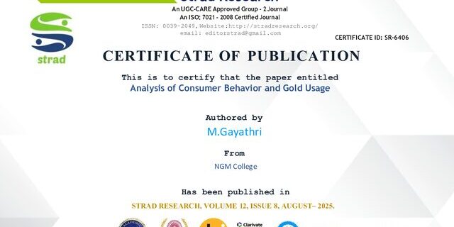 Cover: Analysis of Consumer Behavior and Gold Usage