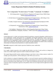 Cover of Linear Regression Model in Student Prediction System