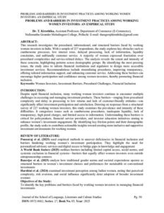 Cover of Problems and Barriers in Investment Practices Among Working Women Investors: An Empirical Study
